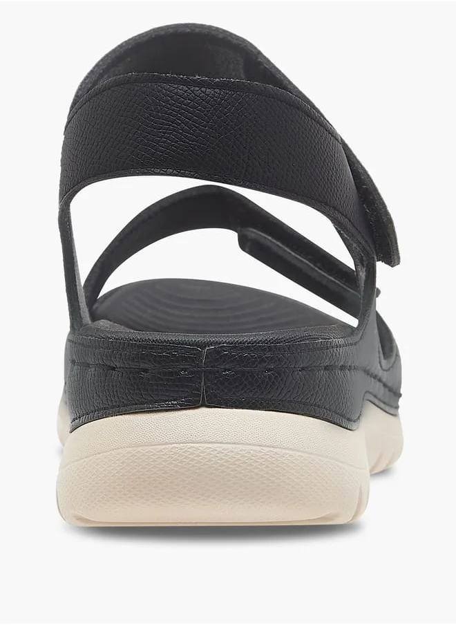 Le Confort Women's Textured Sandals with Hook and Loop Closure