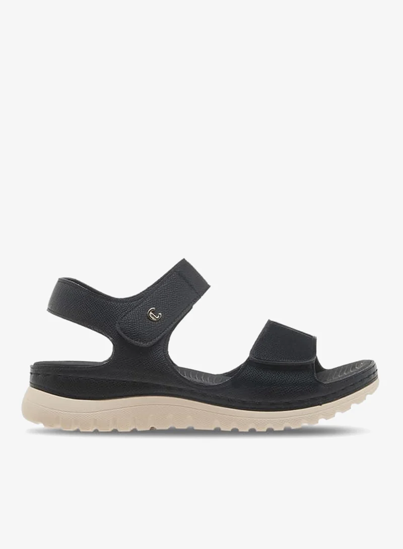 Le Confort Women's Textured Sandals with Hook and Loop Closure