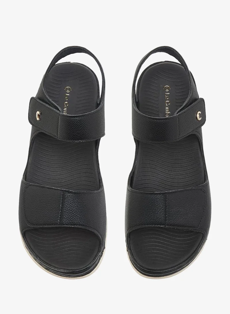 Le Confort Women's Textured Sandals with Hook and Loop Closure