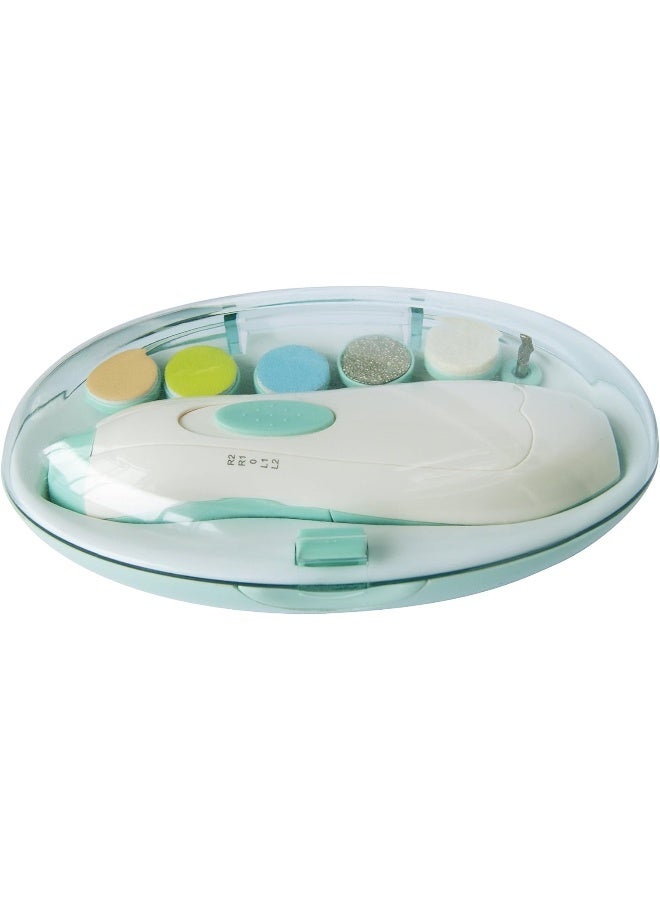 Jaybva (Light Green) - Baby Nail File Electric Nail Trimmer - Safe Baby Nail Clippers for Newborn Children Toddlers with LED Light - Image 3