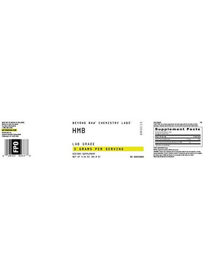 BEYOND RAW - Chemistry Labs Hmb Powder  ; Increase Performance ; 30 Servings - Image 1