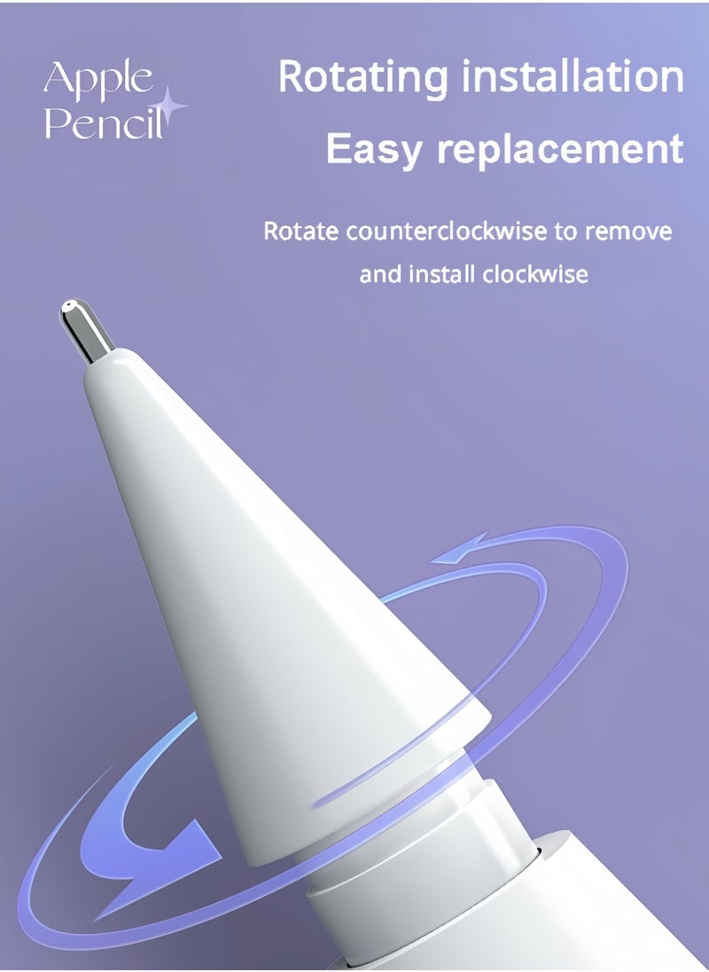 حِرَاس أطراف أقلام بديلة لأقلام Apple Pencil Pro، أطراف أقلام مُطورة متوافقة مع Apple الجيل الثاني والأول وUSB-C، وقلم Logitech Crayon الرقمي، أطراف أقلام إبرية مع حافظة، مجموعة أقلام لـ iPad Pro  - Image 2