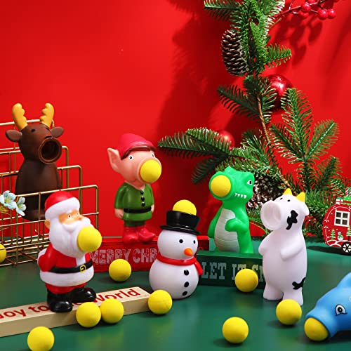 Zubebe 10 Pieces Christmas Toys Shooter Ball Foam Toy with Shoot Foam Balls Up to 20 Feet for Kids Outdoor Indoor Play Christmas Party Supplies Vivid Style - Image 5