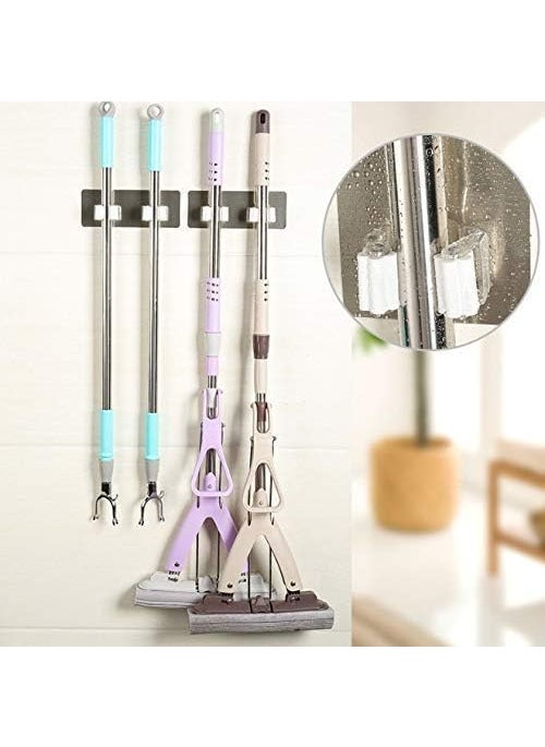 svk dream SVK Dream Magic Sticker Series Plastic Mop Holder Broom Hodler PP and PVC Kitchen Bathroom Wall Mounted Mop Holder Magic Sticker Broom Rack 5 kg 18 x 7 cm 1  - Image 5
