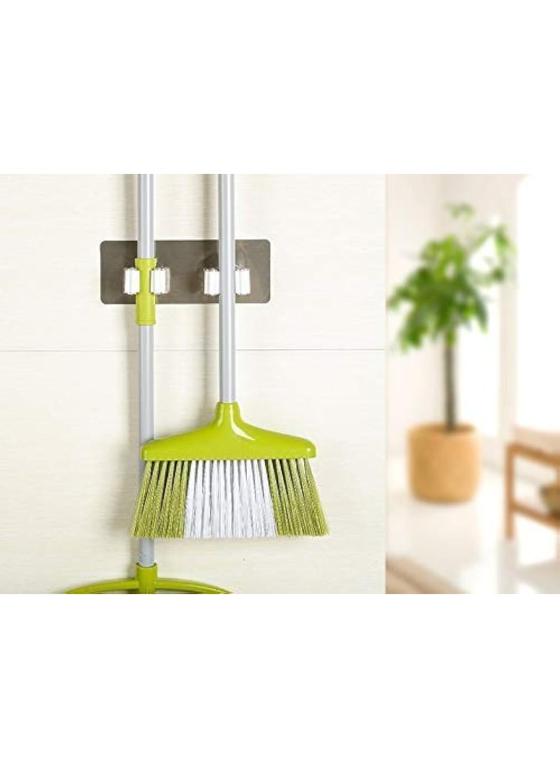 svk dream SVK Dream Magic Sticker Series Plastic Mop Holder Broom Hodler PP and PVC Kitchen Bathroom Wall Mounted Mop Holder Magic Sticker Broom Rack 5 kg 18 x 7 cm 1  - Image 1