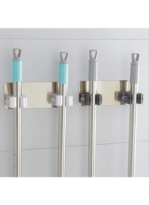 svk dream SVK Dream Magic Sticker Series Plastic Mop Holder Broom Hodler PP and PVC Kitchen Bathroom Wall Mounted Mop Holder Magic Sticker Broom Rack 5 kg 18 x 7 cm 1  - Image 4