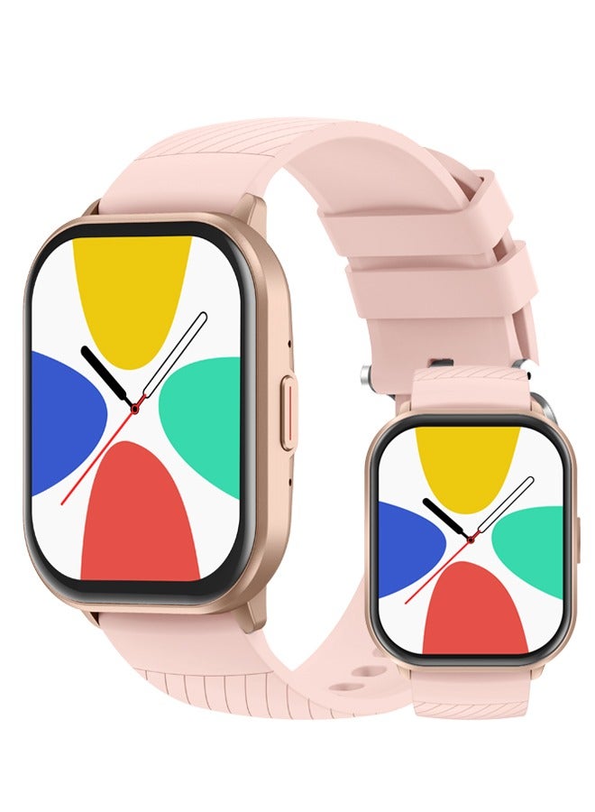 RollsTimi  Casual Smartwatch For Women Men,2.1 inch Screen Fitness Tracker, Heart Rate Sleep Monitor IP68 Waterproof Sport Smartwatch,Pink - Image 1