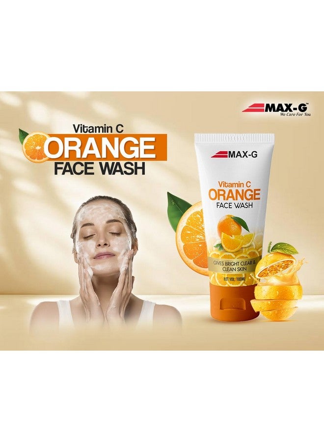 MAX-G Vitamin C Orange Face Wash | Orange Face Wash for Clean And Gives Bright Clear & Clean Skin | Vitamin C Face Wash for Golwing Skin Dullness,All Skin Type, (Pack of 1) - Image 2