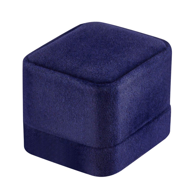LETURE 4 Pieces Velvet Ring Gift Boxes Set, Earring Pendant Jewelry Case, Jewellry Display Box for Wedding, Engagement,Proposal, Birthday and Anniversary (Blue) - Image 5