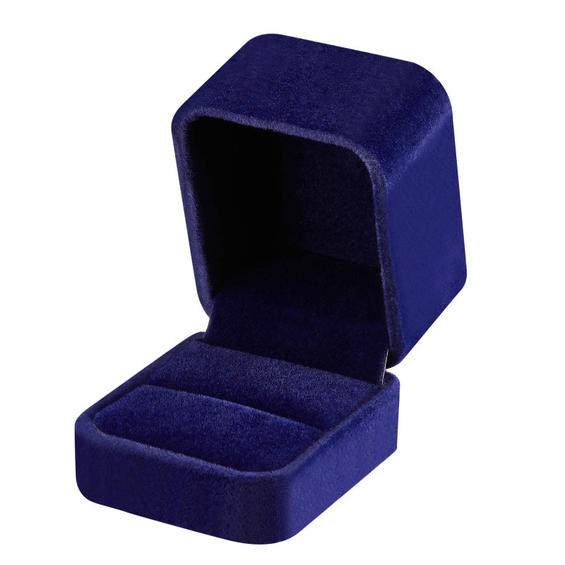 LETURE 4 Pieces Velvet Ring Gift Boxes Set, Earring Pendant Jewelry Case, Jewellry Display Box for Wedding, Engagement,Proposal, Birthday and Anniversary (Blue) - Image 3
