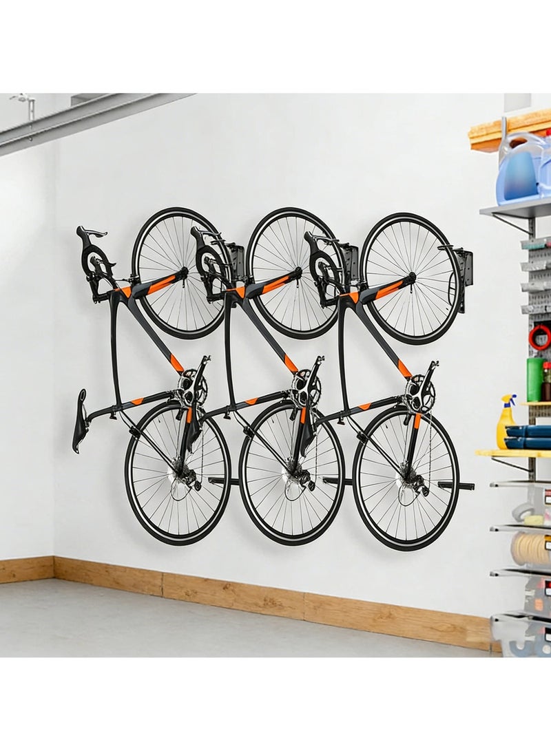 Two-piece wall-mounted bicycle rack with tire tray - Vertical bicycle storage rack for indoor, garage, and shed use. - Image 4