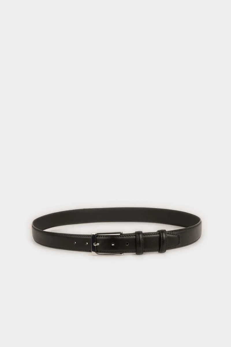 ديفاكتو Man Rectangle Clasp Faux Leather Belt