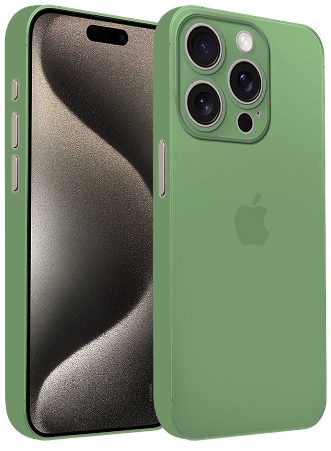 Ultra Thin Case for iPhone 15 Pro Max with 0.3mm Matte Case Cover Air Skin Series Feather-Light Frosted Protective Back Cover - Green - Image 2