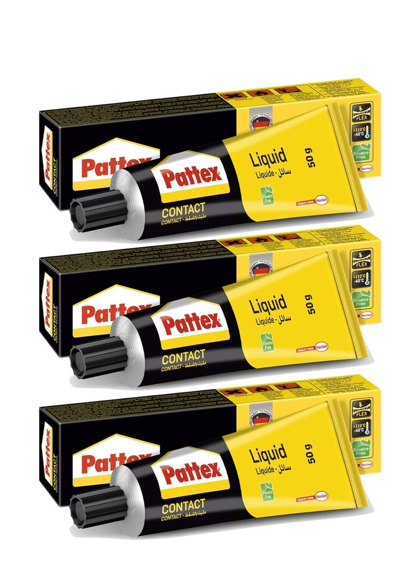 Pattex Pack of 3 Pattex Clear Glue for Wood, Metal and Leather 50g - Image 1