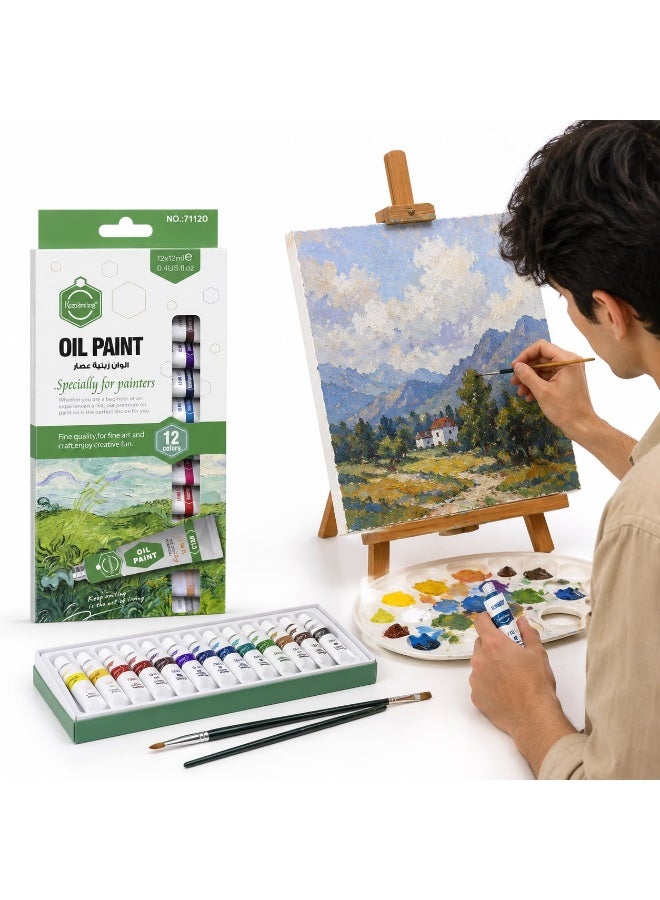 Keep Smiling Oil Paint Set – 12 Colors × 12ml – Fine Quality for Arts & Craft - Image 2