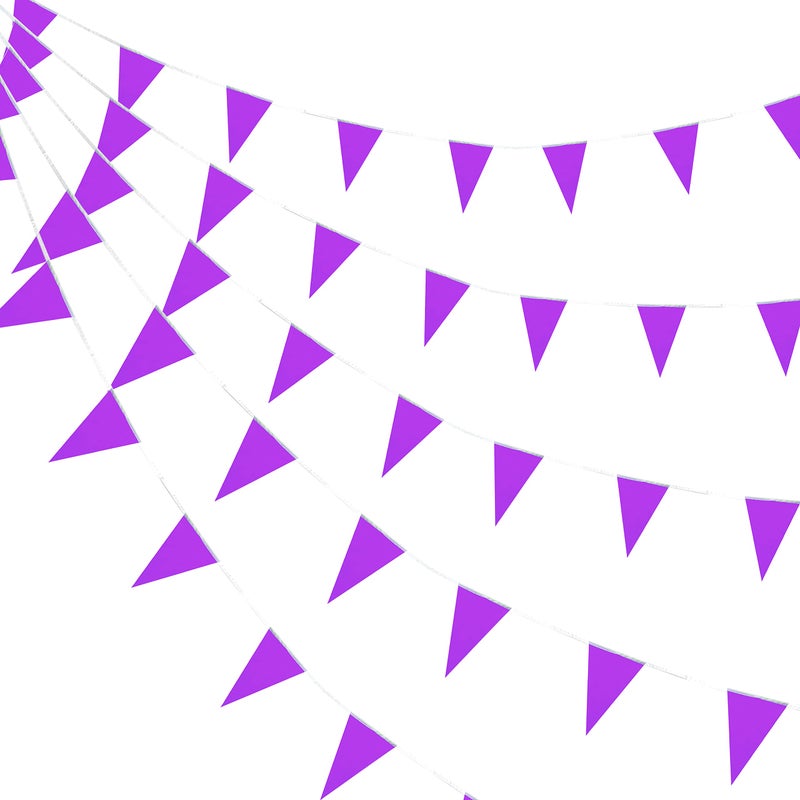 Consummate Purple Pennant Banners Flags String Hanging Triangle Bunting Flags for Grand OpeningKids BirthdayParty Decorations100 Feet