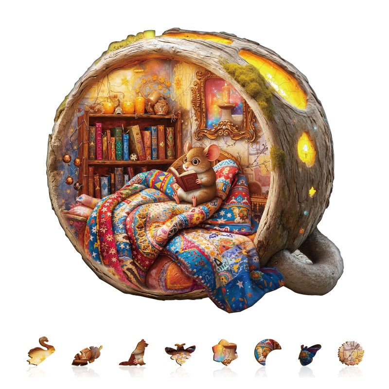 Jigfoxy Wooden Puzzles for Adults House of Mice Wood Puzzles Adult Unique Animal Shape Wooden Jigsaw Puzzles for Adults Birthday Gifts for Puzzle Lovers Family Friend L134 128in270pcs - Image 3