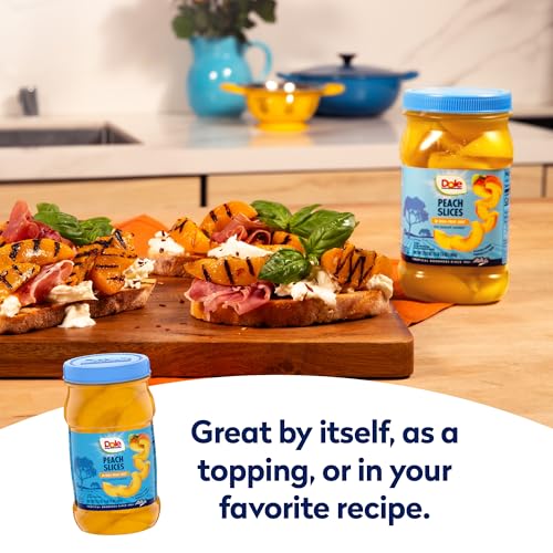 Dole Jarred Peaches Sliced Yellow Cling in 100% Fruit Juice, 23.5 Ounce Jar (Pack of 8) - Image 5