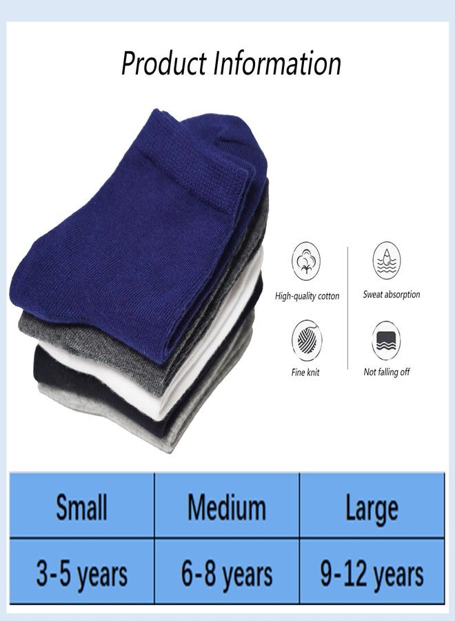 Prupoky Boys Dress Socks 3 Pairs Kids Boys Girls Crew Dress Sock Cotton Uniform Socks for Girls 01 Black Large - Image 5