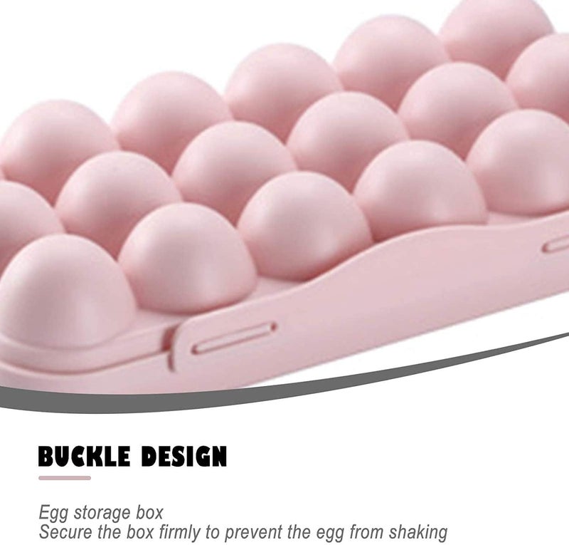 Descaler Egg tray 16 grid egg holder for kitchen Holder FridgeFreezer Stackable Holder Plastic Carrier CasesDouble Layer Egg Box home hotel Organizer Egg container box Pink  - Image 2