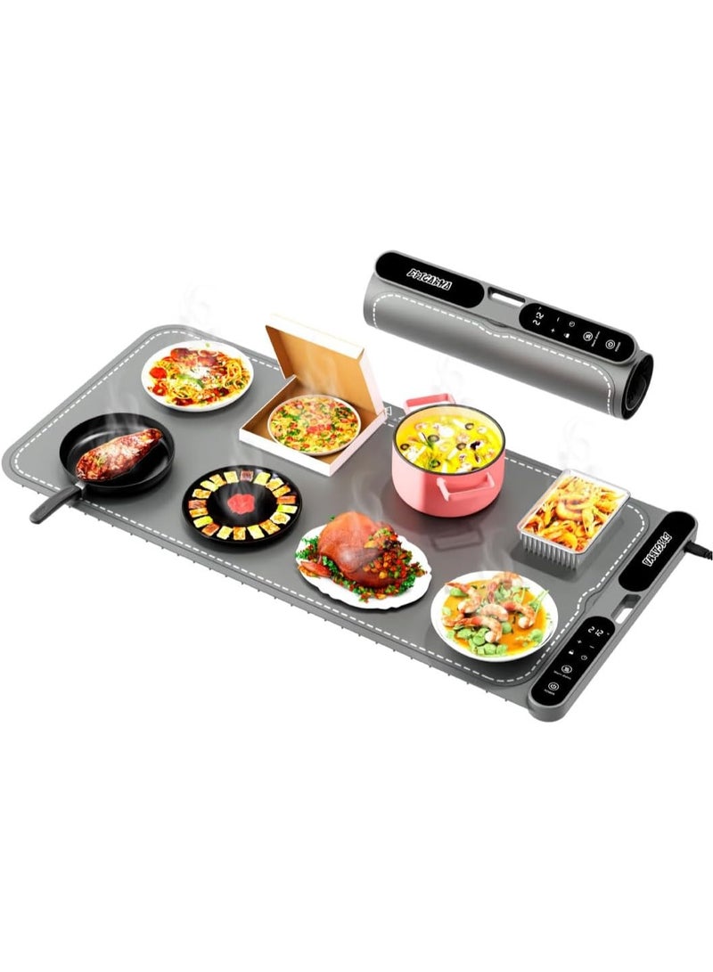 epicarma Electric Food Warming Tray Mat 80x40cm 450W – Extra Large Foldable Silicone Food Warmer, Adjustable Temperature & Timer, Buffet Heating Pad, Portable Countertop Food Warmer for Parties, Dining Table & Coffee - Image 1