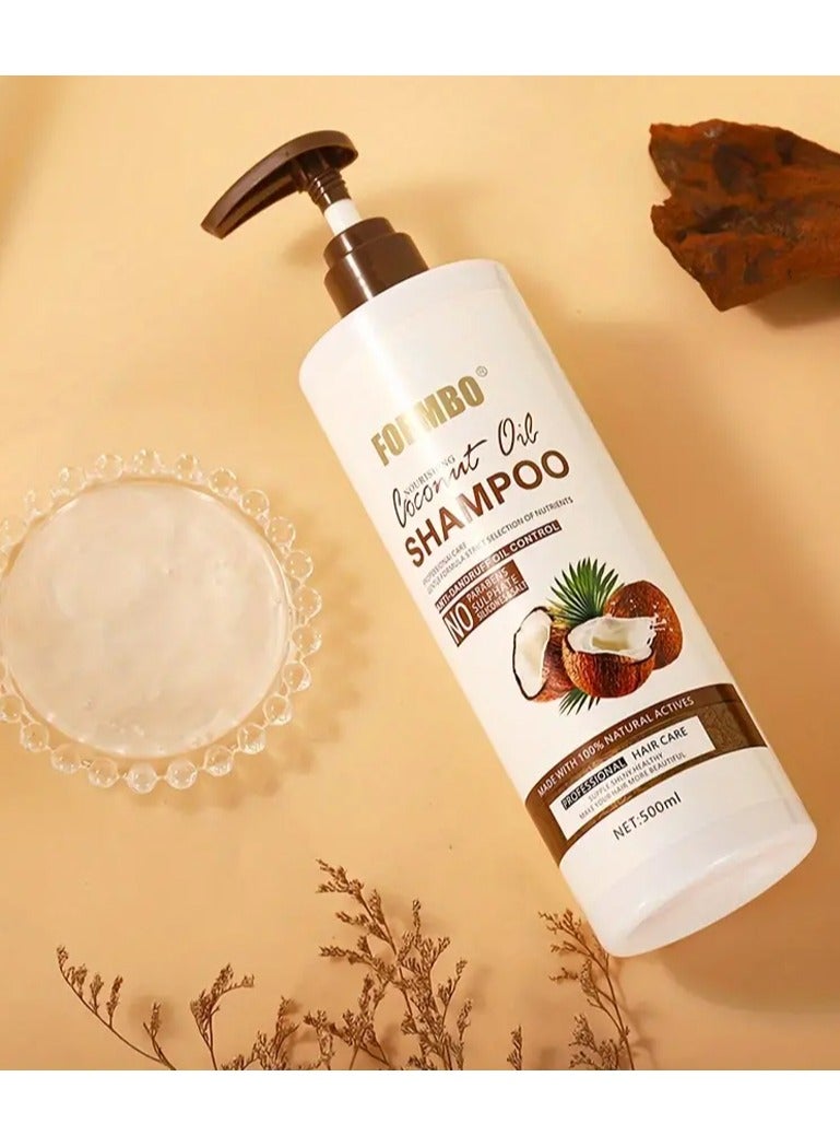 FORMBO Coconut Oil Shampoo for Unisex-Adult, Nourishing Thick Hair with Glycerin, Deep Clean Formulation, Dandruff & Oil Control, Sulfate & Paraben Free Liquid Hair Care, 500ML - Image 4