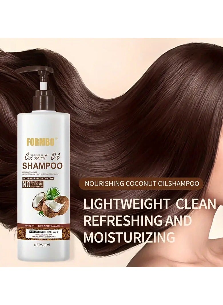 FORMBO Coconut Oil Shampoo for Unisex-Adult, Nourishing Thick Hair with Glycerin, Deep Clean Formulation, Dandruff & Oil Control, Sulfate & Paraben Free Liquid Hair Care, 500ML - Image 3