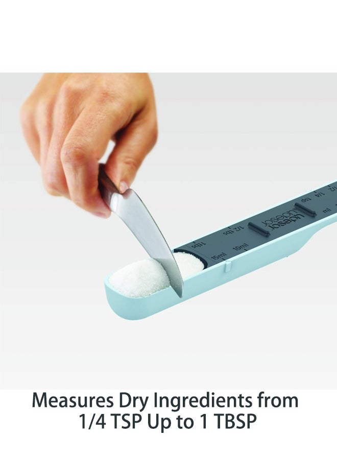 Generic - Adjustable Measuring Spoon, Measures From 1 ml to 15 and 1/4 tsp tbsp, Dry Liquid Ingredients, Metering Spoon for Baking Cooking, Kitchen Gadgets (Blue) - Image 1