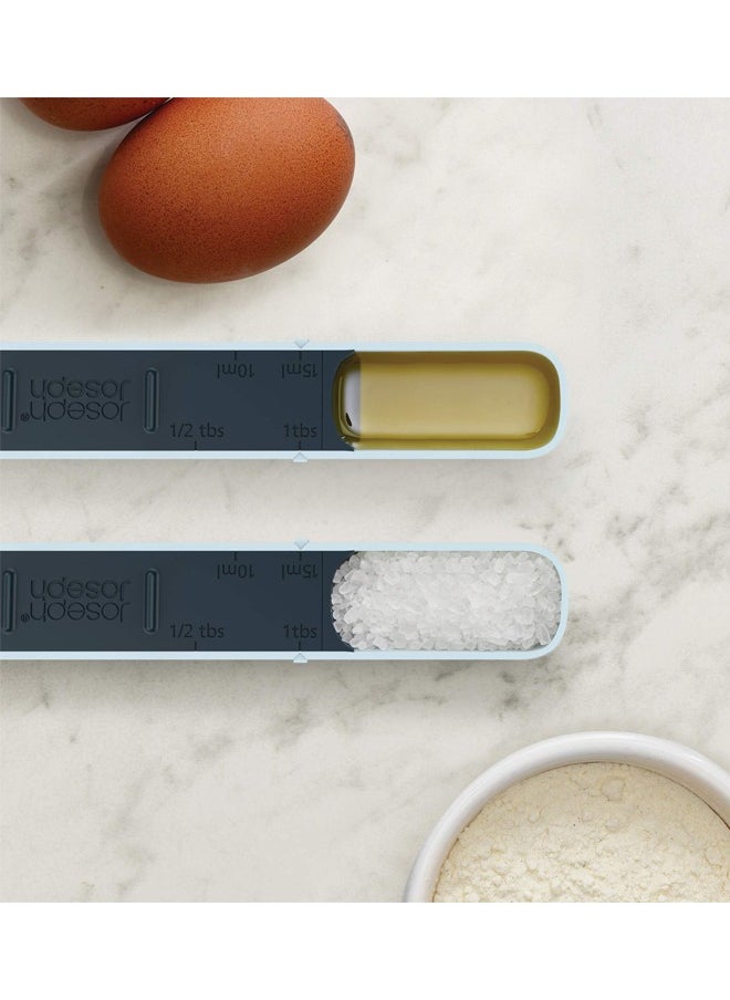 Generic - Adjustable Measuring Spoon, Measures From 1 ml to 15 and 1/4 tsp tbsp, Dry Liquid Ingredients, Metering Spoon for Baking Cooking, Kitchen Gadgets (Blue) - Image 1