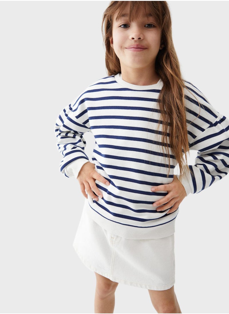 MANGO - Kids Striped Sweatshirt - Image 1