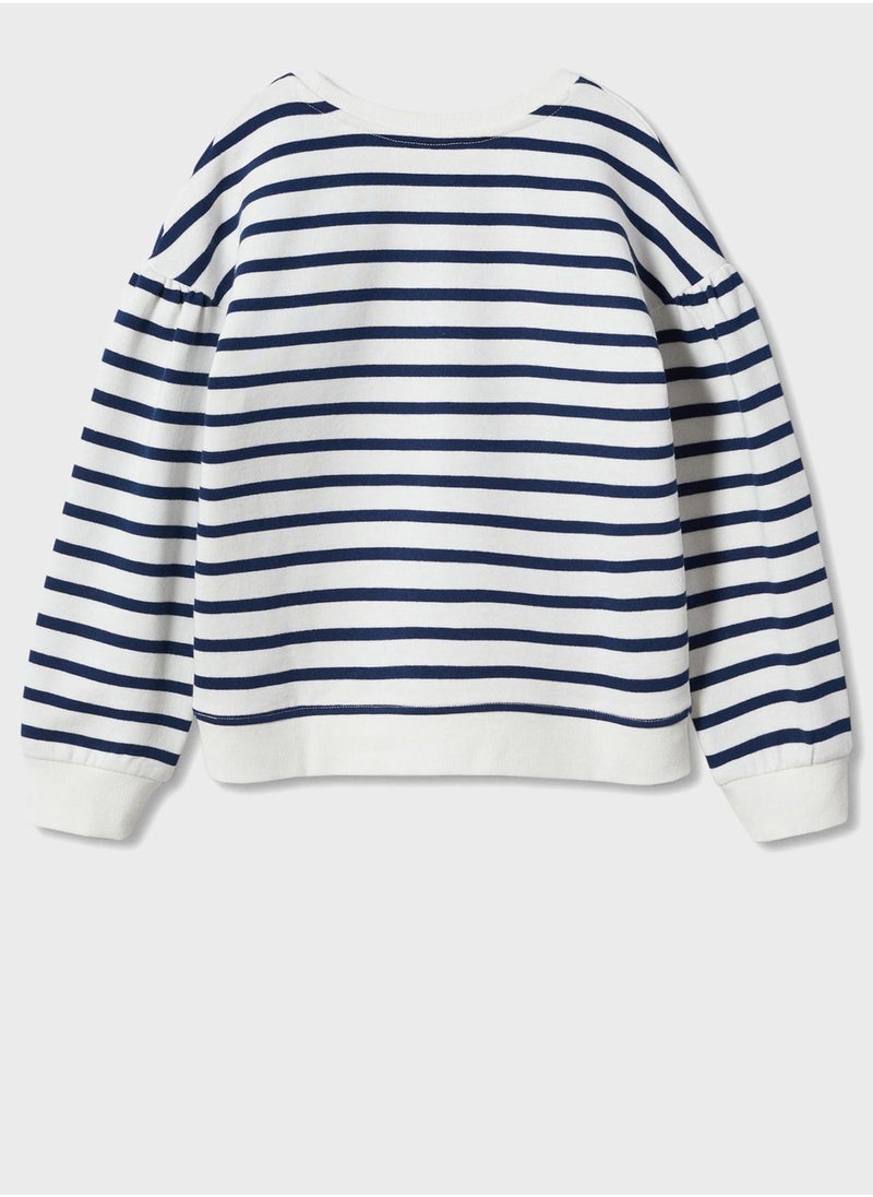 MANGO - Kids Striped Sweatshirt - Image 1