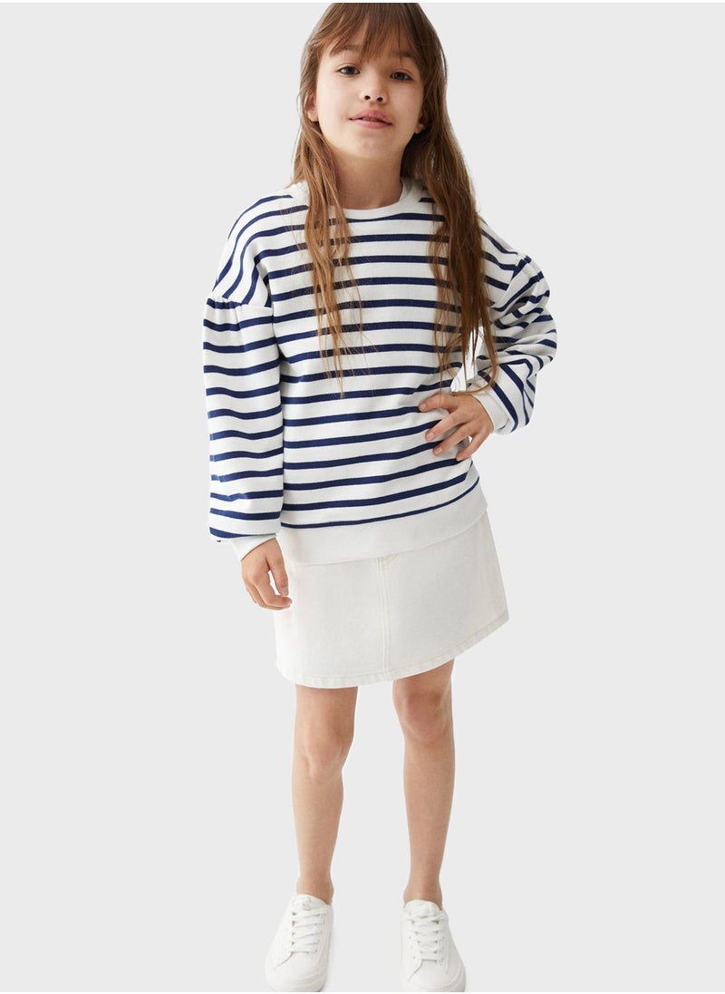 MANGO - Kids Striped Sweatshirt - Image 1