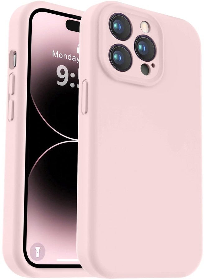 Vooii Compatible with iPhone 14 Pro Max Case, Liquid Silicone Upgrade [Camera Protection] [Soft Anti-Scratch Microfiber Lining] Shockproof Phone Case for iPhone 14 Pro Max 6.7 inch - Chalk Pink - Image 1