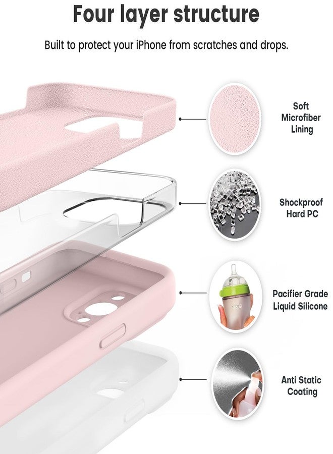Vooii Compatible with iPhone 14 Pro Max Case, Liquid Silicone Upgrade [Camera Protection] [Soft Anti-Scratch Microfiber Lining] Shockproof Phone Case for iPhone 14 Pro Max 6.7 inch - Chalk Pink - Image 2