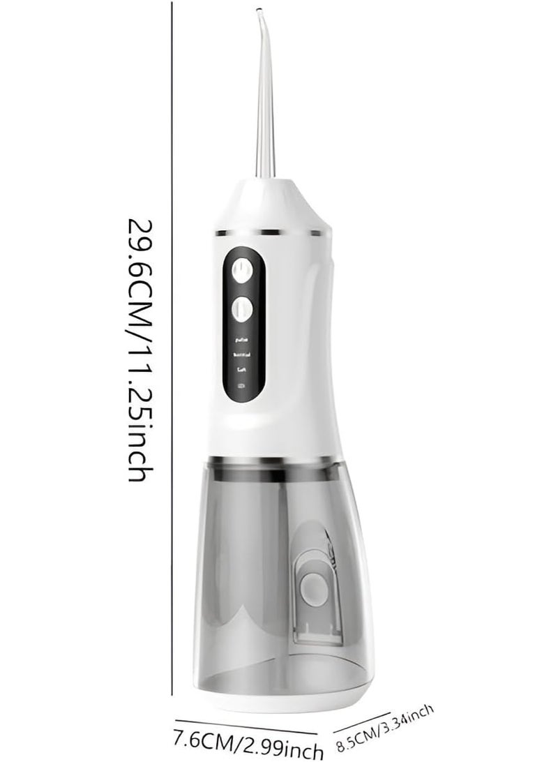 For a Beautiful Smile - Upgraded Water Flosser - Portable Cordless Dental Flosser - 3 Cleaning Modes - 4 Multiple Nozzles - 380ml Capacity (White) - Image 3