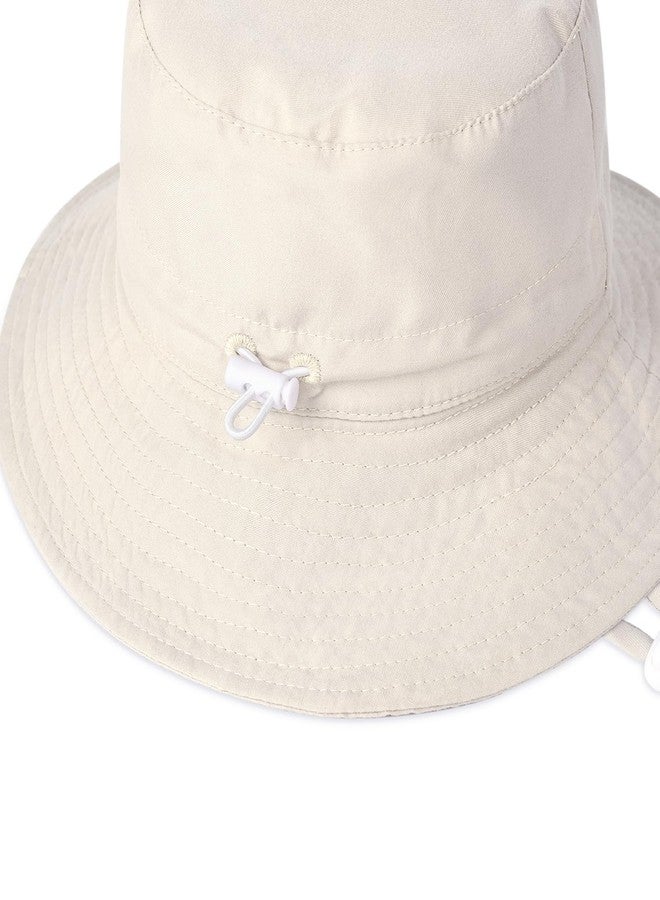 Bucaum Baby Toddler Sun Hat,Kids Summer Smile Face UPF 50+ Beach Bucket Hat for Boys Girls Children 6-24Months Khaki - Image 4