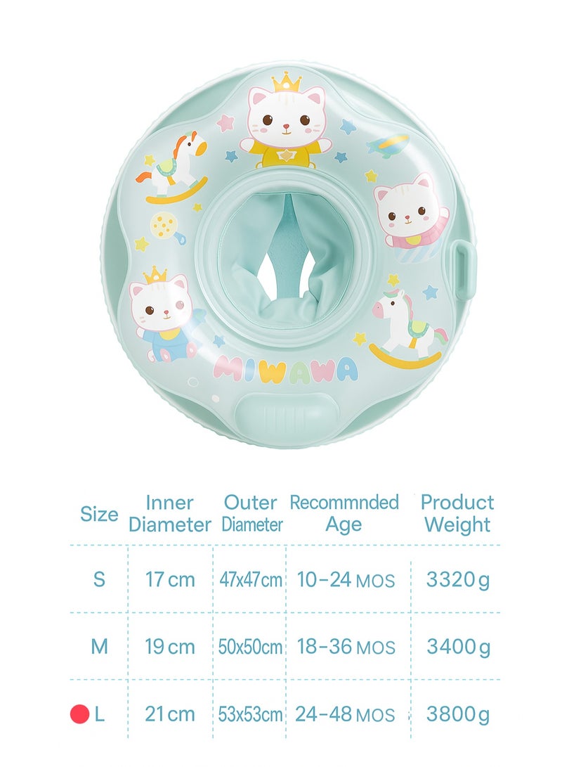 [L SIZE]Blue Baby Swim Ring Seat, Soft and Skin-Friendly, Available in S/M/L Sizes, For Babies 10-48 Months (S: 10-24M, M: 18-36M, L: 24-48M)  - Image 3