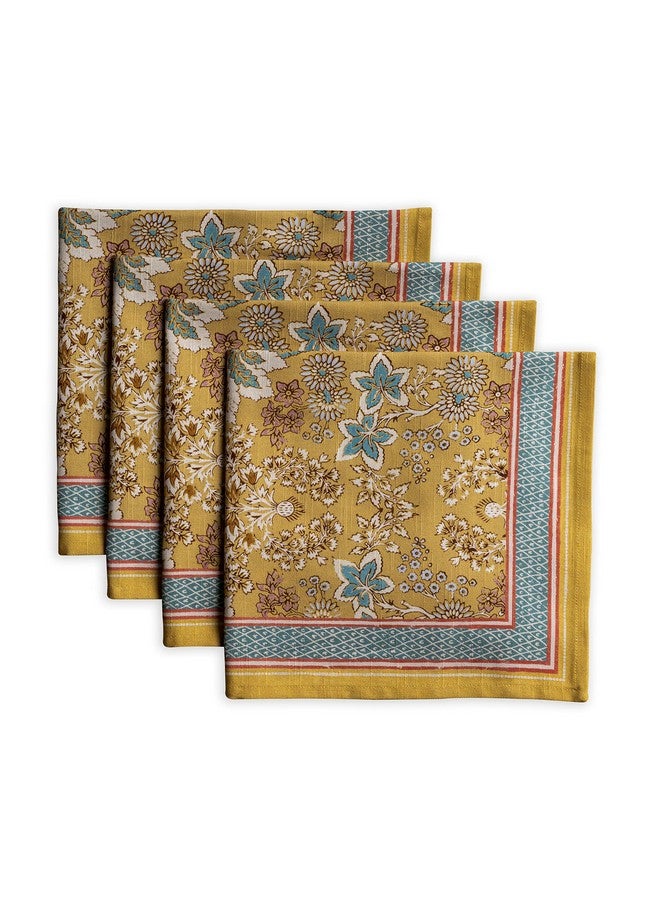 Maison d' Hermine مناديل منزل هيرمين 100% قطن مجموعة من 4 مناديل طاولة زخرفية قابلة للغسل، تناول الطعام، المنزل، الزفاف، الوليمة، البوفيه، ماركيز - ربيع/صيف (20”x20”) - Image 1