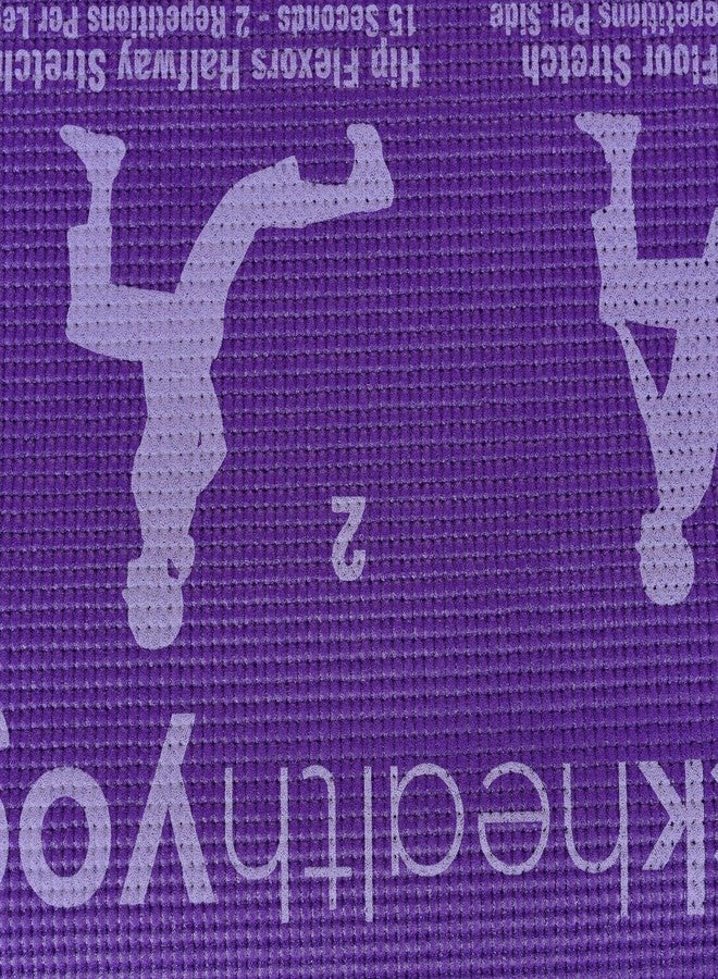 IRIS Fitness Printed Sun Salutation Premium Yoga Mat Purple (180 cm X 65 cm X 6mm) - Image 5