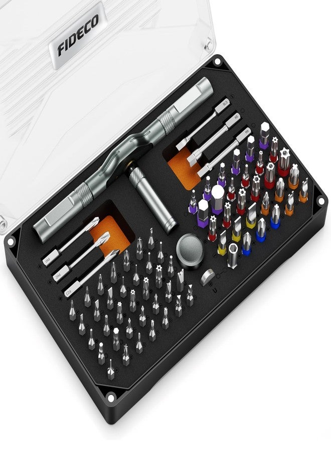 FIDECO 74 in 1 Magnetic Ratchet Screwdriver Set, Multi Bit DIY Screwdriver Set with Storage Case, Compact Repair Tool Kit for Computer, Cellphone, Watch, Eyeglass, Bicycle, Furniture, and More - Image 1