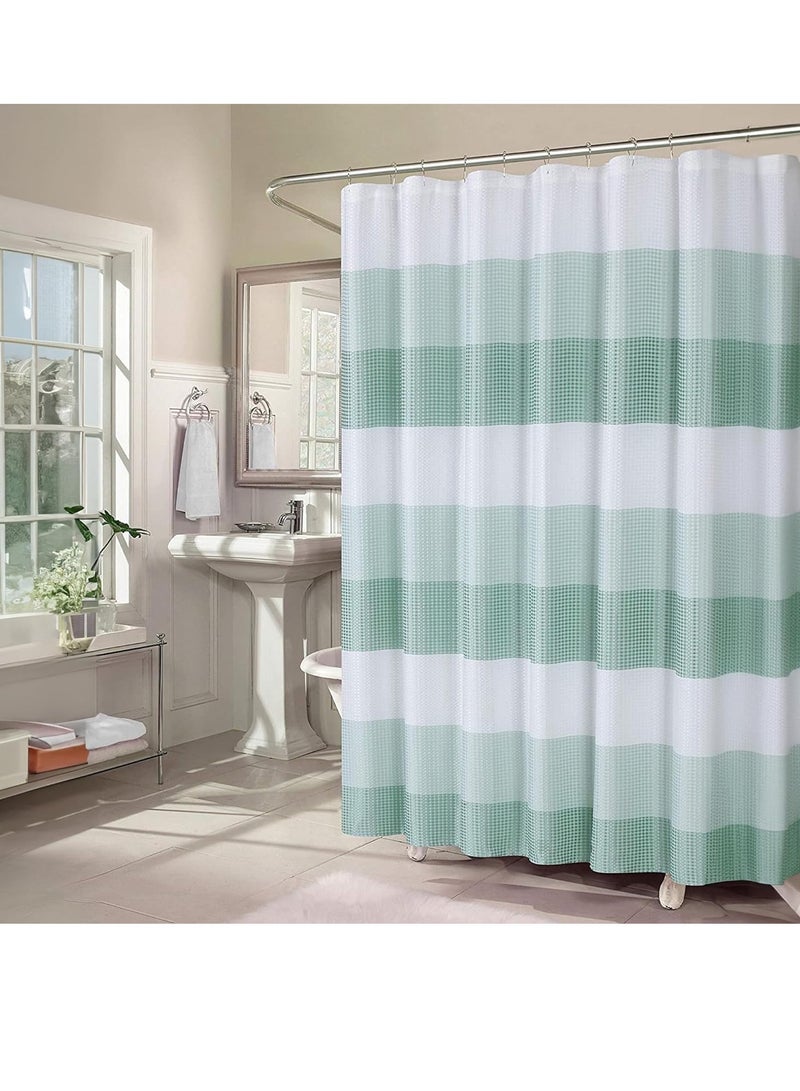 Excefore Home Waffle Weave Waterproof Shower Curtains, Spa Green 70" x 72", Clearance Shower Curtains, Shower Curtain Waterproof Fabric - Image 1