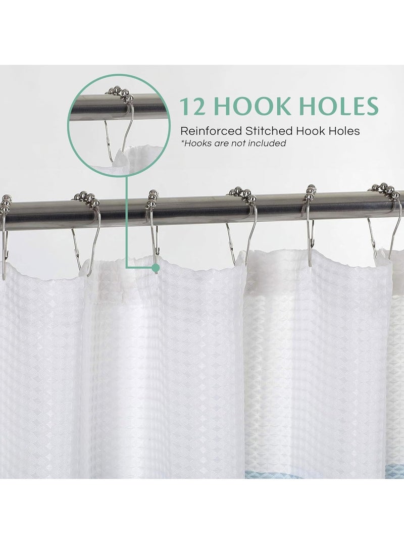 Excefore Home Waffle Weave Waterproof Shower Curtains, Spa Green 70" x 72", Clearance Shower Curtains, Shower Curtain Waterproof Fabric - Image 3