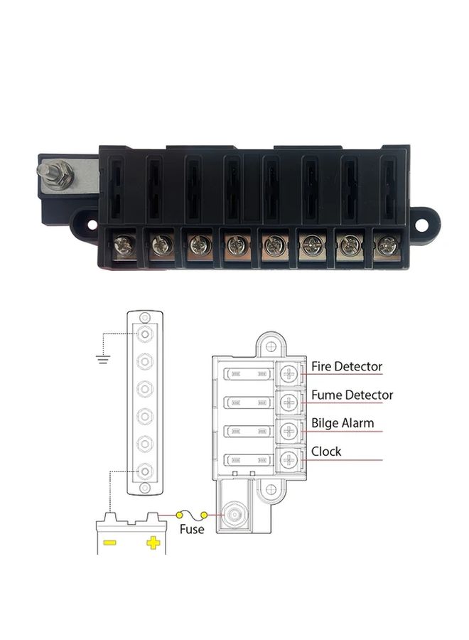Compact 4 Circuit Automotive Blade Fuse Block With Protective Cover Durable PC Material - Image 4