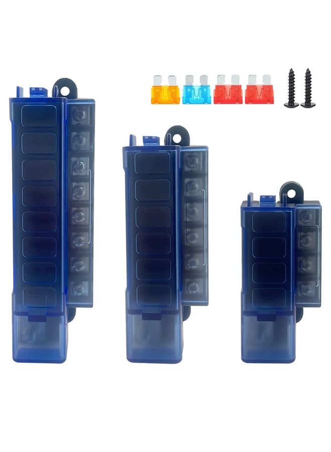 Compact 4 Circuit Automotive Blade Fuse Block With Protective Cover Durable PC Material - Image 1