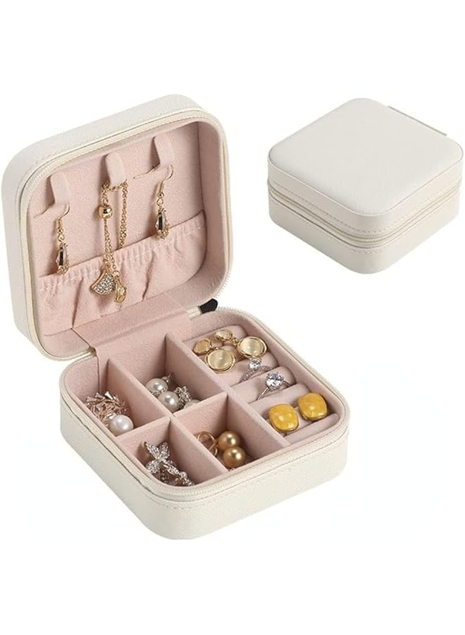The Bros Mini Jewelry Travel Case,Small Travel Jewelry Organizer, Portable Jewelry Box Travel Mini Storage Organizer Portable Display Storage Box For Rings Earrings Necklaces Gifts… (white2pack) - Image 2