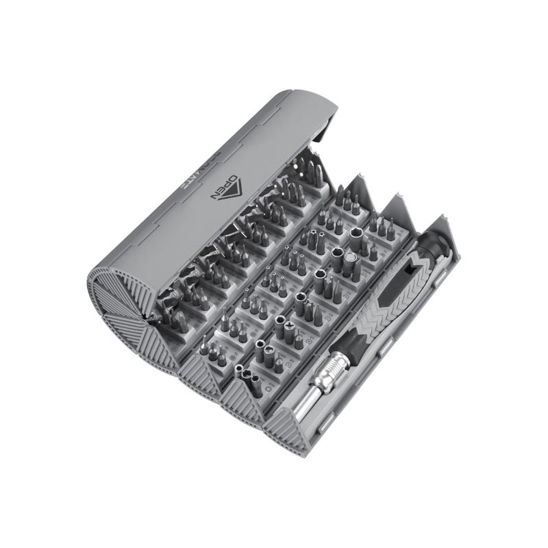 Promate Screwdriver Set with 120 CRV Steel Bits Foldable Cylindrical Case and Durable Construction ProTools126M - Image 1