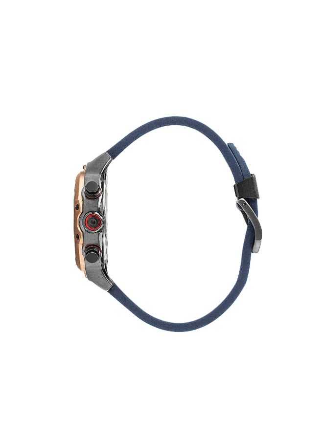 Quantum QUANTUM HNG956.899 Men Chronograph Display Watch & Silicone Strap Dark Blue  - Image 2