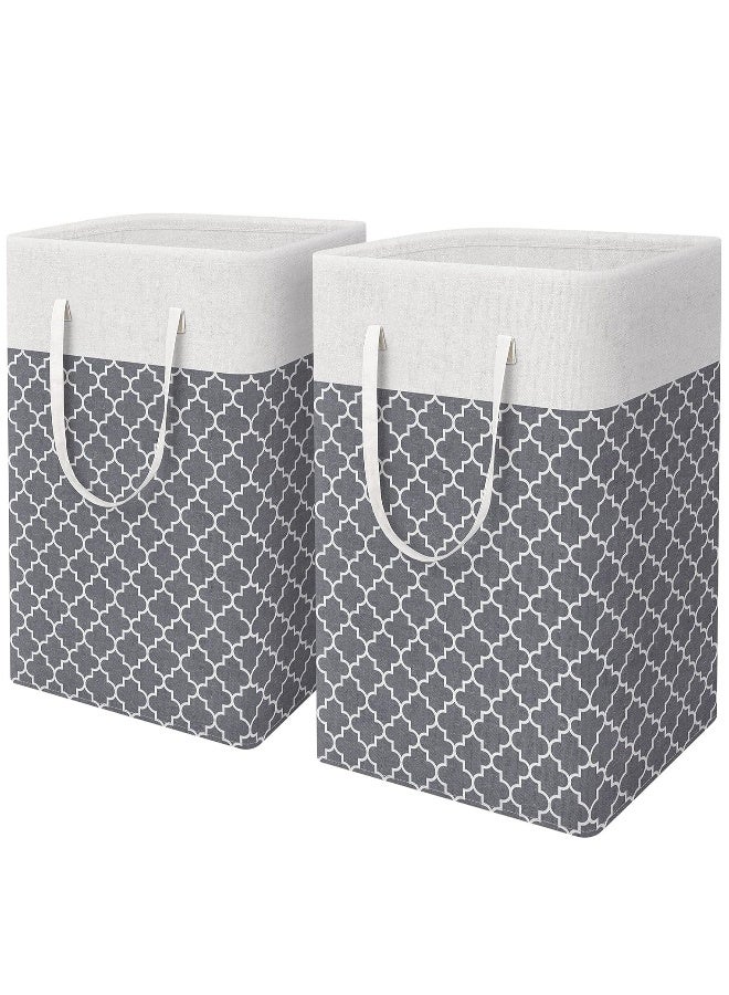 2-pack Laundry Hamper, 75L Collapsible Large Laundry Baskets with Easy Carry Handles, Freestanding Waterproof Clothes Hamper, Storage Basket for Toys Clothes, Laundry Organizer  - Image 1