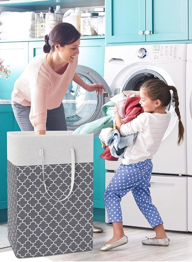 2-pack Laundry Hamper, 75L Collapsible Large Laundry Baskets with Easy Carry Handles, Freestanding Waterproof Clothes Hamper, Storage Basket for Toys Clothes, Laundry Organizer  - Image 5