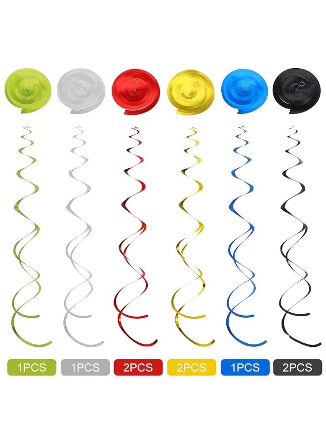 Containlol - 30 Pieces Race Car Party Hanging Swirls Decorations, Checkered Flags Racing Birthday Party Foil Ceiling Decor for Kids Boys Men Race Fans Birthday Party Baby Shower Supplies - Image 1